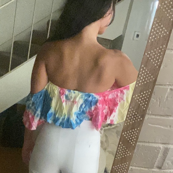 Forever 21 Tie Dye Off The Shoulder Crop Top - Picture 3 of 3